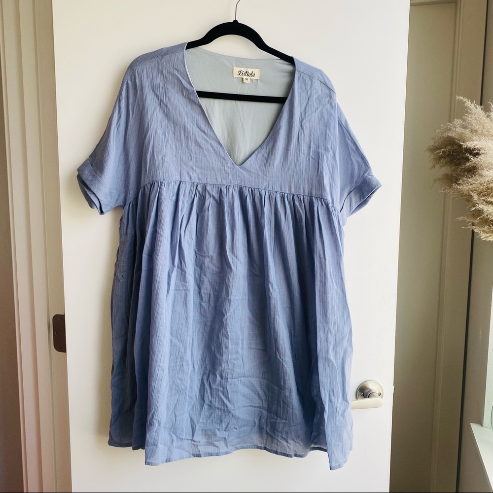 VICI Blue Cotton Babydoll Dress